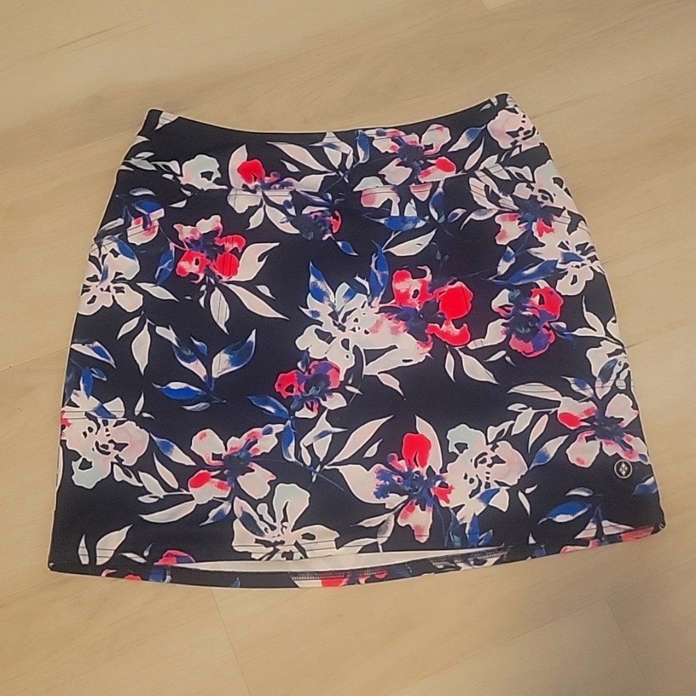 Jofit Navy Floral Golf Skort with Pink and Blue Accents
